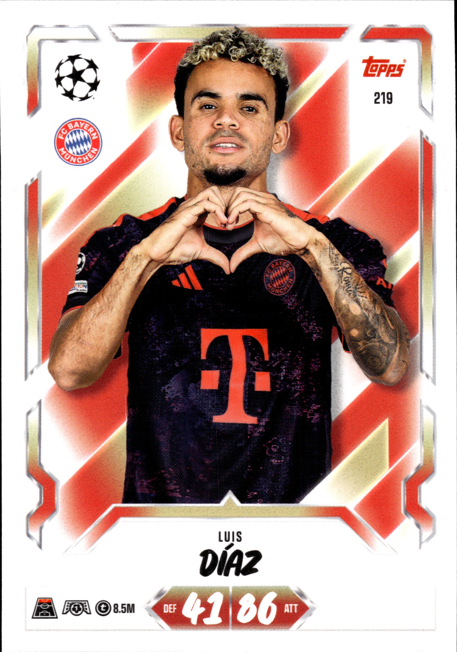 Luis Díaz - Topps Match Attax UEFA Club Competitions Base Set 2026-27, Nr. 219 (Art.-Nr. SG107068)