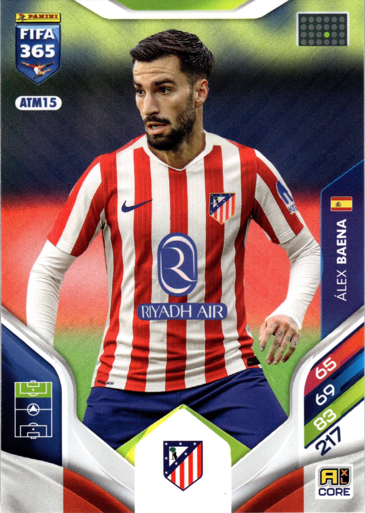 Álex Baena - Panini Adrenalyn XL FIFA 365 Base Set 2026, Nr. ATM15 (Art.-Nr. SG107802)