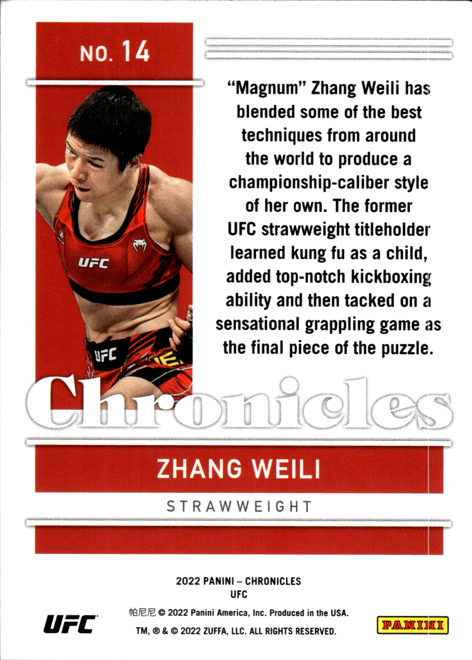 Zhang Weili - Panini Chronicles UFC Base Set 2022, Nr. 14