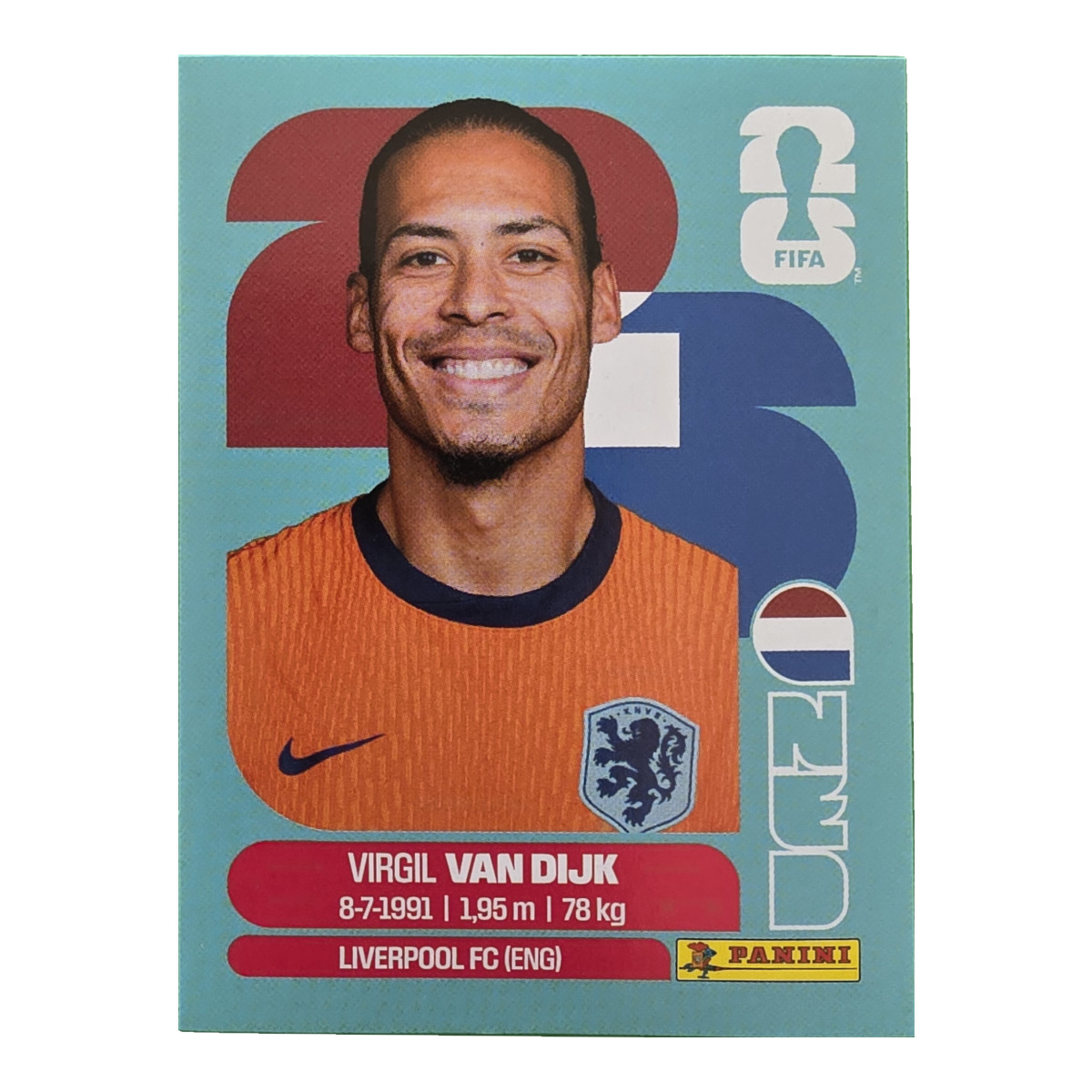 Virgil Van Dijk - Niederlande, FIFA WM 2026, Nr. NED3