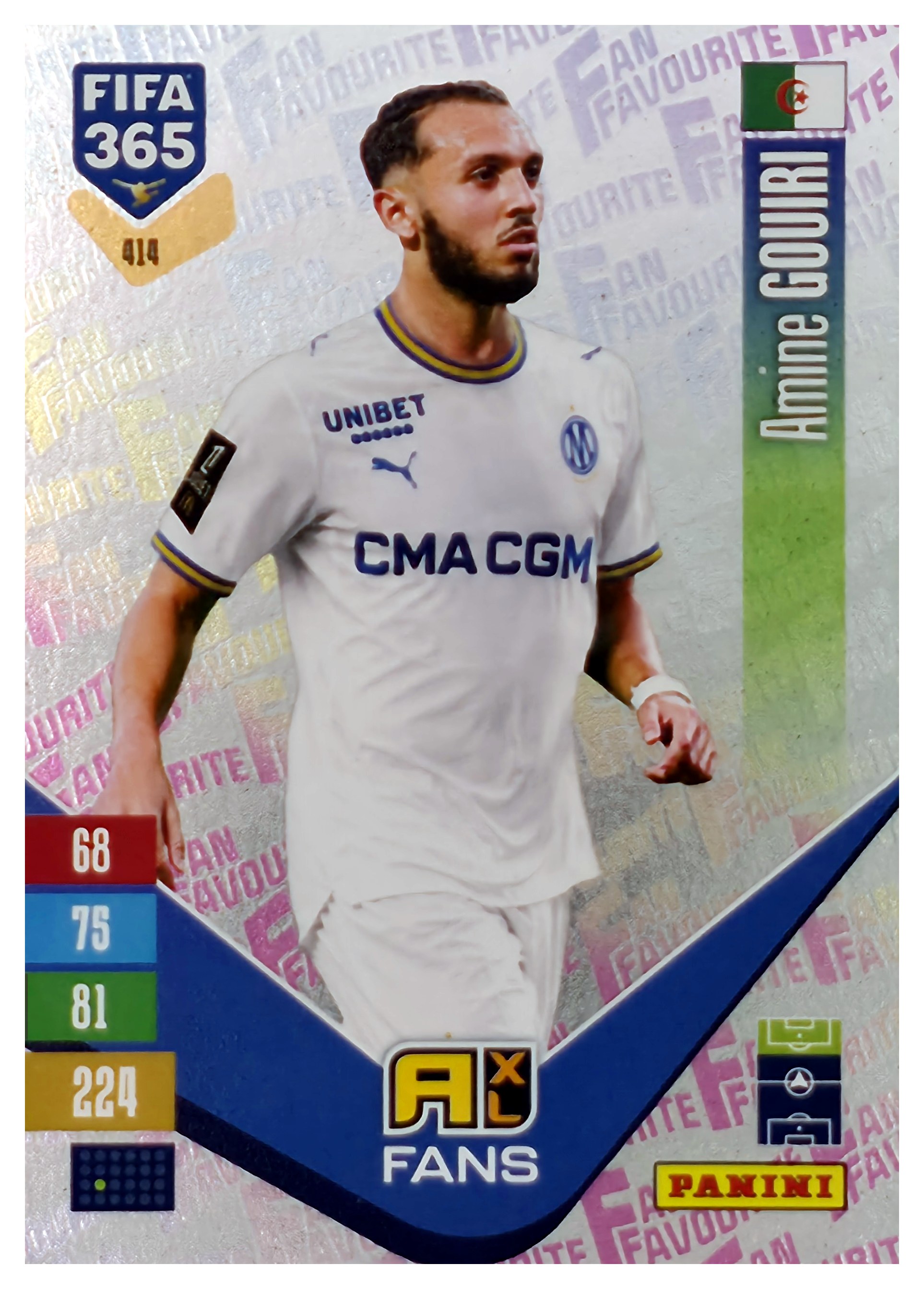 Amine Gouiri - Panini Adrenalyn XL FIFA 365 Fan Favourites 2026-27, Nr. 414 – Insert (Art.-Nr. SG110512)