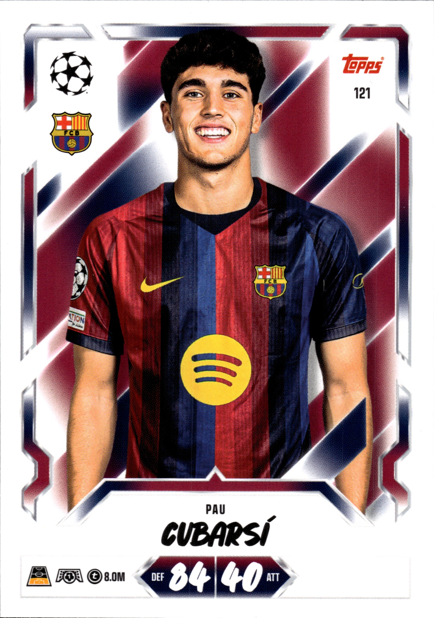 Pau Cubarsí - Topps Match Attax UEFA Club Competitions Base Set 2026-27, Nr. 121 (Art.-Nr. SG107391)