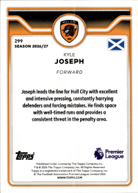 Kyle Joseph - Topps Flagship Premier League Base Set 2026-27, Nr. 299 – Rookie Card
