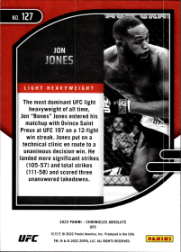Jon Jones - Panini Chronicles UFC Absolute 2022, Nr. 127 – Bronze