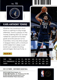Karl-Anthony Towns - Panini Contenders Season Ticket 2021-22, Nr. 15