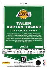 Talen Horton-Tucker - Panini Donruss Base Set 2021-22, Nr. 167