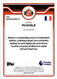 Nordi Mukiele - Topps Flagship Premier League Base Set 2026-27, Nr. 234
