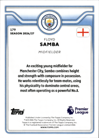 Floyd Samba - Topps Flagship Premier League Base Set 2026-27, Nr. 179 – Rookie Card