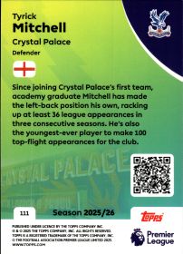 Tyrick Mitchell - Topps Match Attax Premier League Base Set 2025-26, Nr. 111