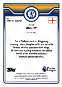 Jesse Derry - Topps Flagship Premier League Base Set 2026-27, Nr. 99 – Rookie Card