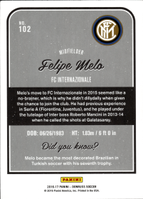 Felipe Melo - Panini Donruss Base Set 2016-17, Nr. 102
