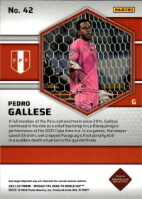 Pedro Gallese - Panini Mosaic FIFA Road to World Cup Base Set 2021-22, Nr. 42