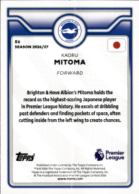 Kaoru Mitoma - Topps Flagship Premier League Base Set 2026-27, Nr. 86
