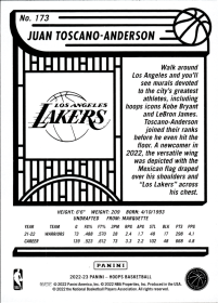 Juan Toscano-Anderson - Panini Hoops Base Set 2022-23, Nr. 173