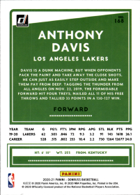 Anthony Davis - Panini Donruss Base Set 2020-21, Nr. 168