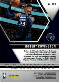 Robert Covington - Panini Mosaic Base Set 2019-20, Nr. 103