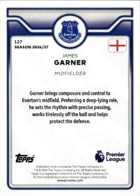 James Garner - Topps Flagship Premier League Base Set 2026-27, Nr. 127