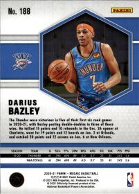 Darius Bazley - Panini Mosaic Base Set 2020-21, Nr. 188