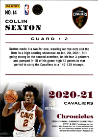Collin Sexton - Panini Chronicles Base Set 2020-21, Nr. 14 – Parallel