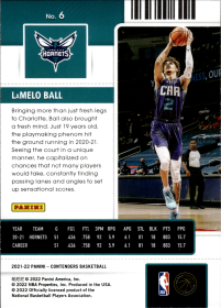 LaMelo Ball - Panini Contenders Season Ticket 2021-22, Nr. 6
