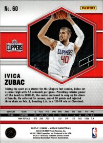 Ivica Zubac - Panini Mosaic Base Set 2020-21, Nr. 60