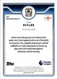 Josh Eccles - Topps Flagship Premier League Base Set 2026-27, Nr. 267 – Rookie Card