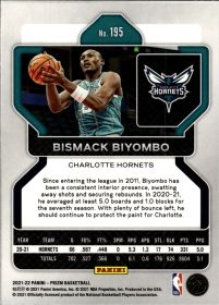 Bismack Biyombo - Panini Prizm Base Set 2021-22, Nr. 195