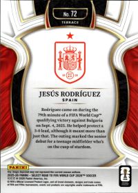 Jesús Rodríguez - Panini Select FIFA Road to World Cup Terrace 2025-26, Nr. 72 – Rookie Card
