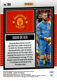 David de Gea - Panini Score FIFA Base Set 2022-23, Nr. 189