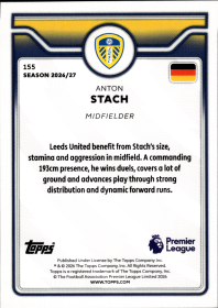Anton Stach - Topps Flagship Premier League Base Set 2026-27, Nr. 155