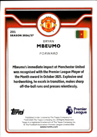 Bryan Mbeumo - Topps Flagship Premier League Base Set 2026-27, Nr. 201