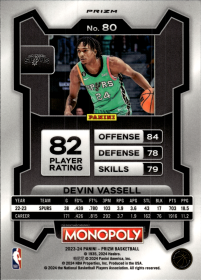 Devin Vassell - Panini Prizm Monopoly Base Set 2023-24, Nr. 80 – Purple Wave