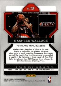 Rasheed Wallace - Panini Prizm Base Set 2021-22, Nr. 258