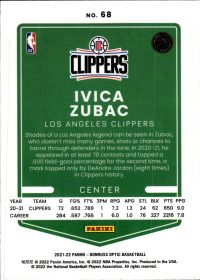 Ivica Zubac - Panini Donruss Optic Base Set 2021-22, Nr. 68