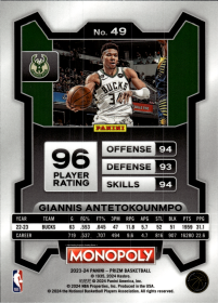 Giannis Antetokounmpo - Panini Prizm Monopoly Base Set 2023-24, Nr. 49