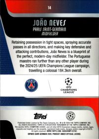 João Neves - Topps UEFA Club Competitions Base Set 2025-26, Nr. 14