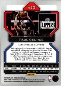 Paul George - Panini Prizm Base Set 2021-22, Nr. 220