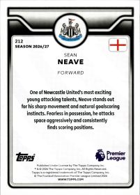 Sean Neave - Topps Flagship Premier League Base Set 2026-27, Nr. 212 – Rookie Card