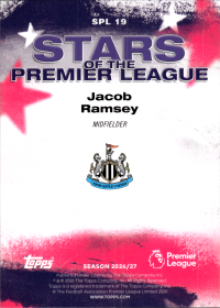 Jacob Ramsey - Topps Flagship Premier League Stars of the Premier League 2026-27, Nr. SPL 19 – Insert
