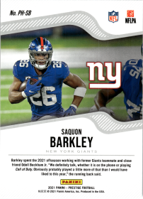 Saquon Barkley - Panini Prestige Power House 2021, Nr. PH-SB – Insert