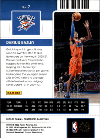 Darius Bazley - Panini Contenders Season Ticket 2021-22, Nr. 7