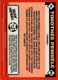 Timothée Pembélé - Topps Paris Saint-Germain Team Set 1986 Topps 2022-23, Nr. 45 – Rookie Card, Icy, Insert