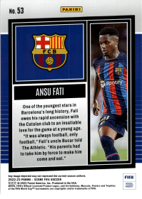Ansu Fati - Panini Score FIFA Base Set 2022-23, Nr. 53