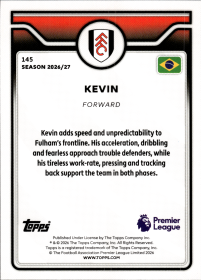 Kevin - Topps Flagship Premier League Base Set 2026-27, Nr. 145