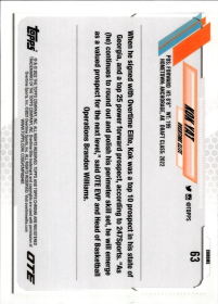 Kok Yat - Topps Chrome OTE Base Set 2022, Nr. 63 – Rookie Card