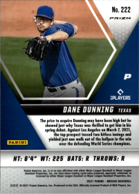 Dane Dunning - Panini Mosaic Base Set 2021, Nr. 222 – Rookie Card, Reactive Blue
