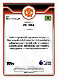 Matheus Cunha - Topps Flagship Premier League Base Set 2026-27, Nr. 199