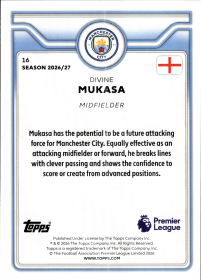 Divine Mukasa - Topps Flagship Premier League Future Stars 2026-27, Nr. 16