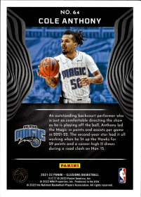 Cole Anthony - Panini Illusions Base Set 2021-22, Nr. 64
