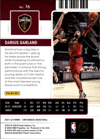 Darius Garland - Panini Contenders Season Ticket 2021-22, Nr. 76